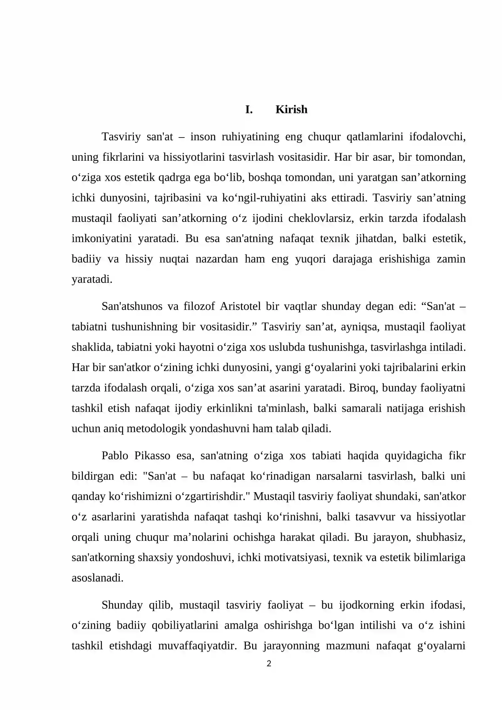 Mustaqil Tasviriy faoliyatning mazmun-mohiyati va tarixi 2