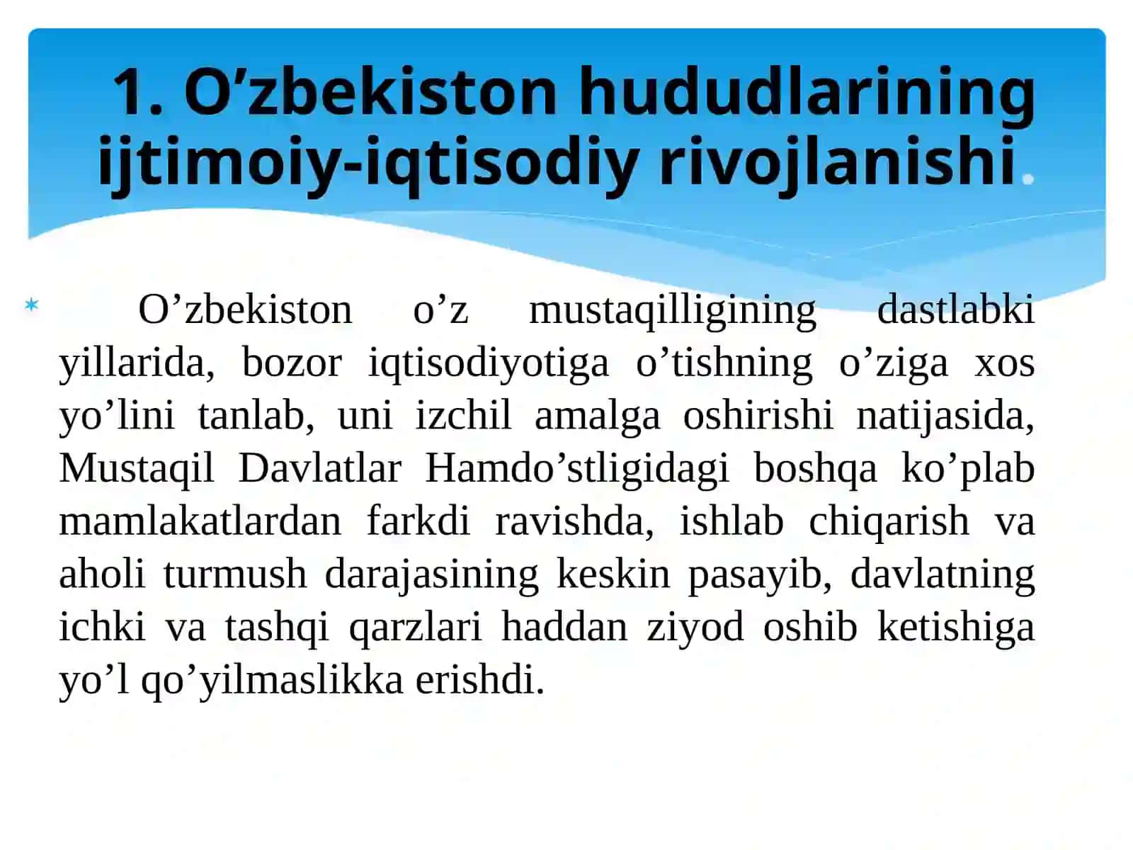 Davlatning mintaqaviy sotiq hududlari va iqtisodiy rivolaniash 2