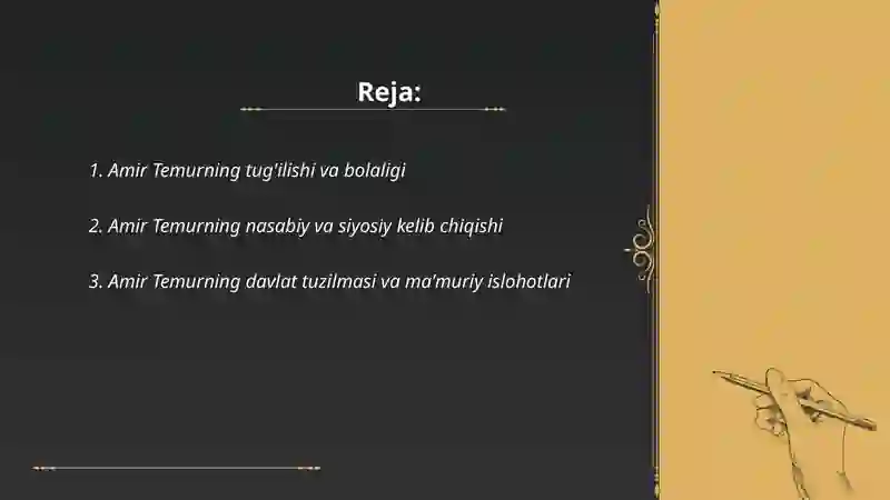 Amir Temur haqidagi 2