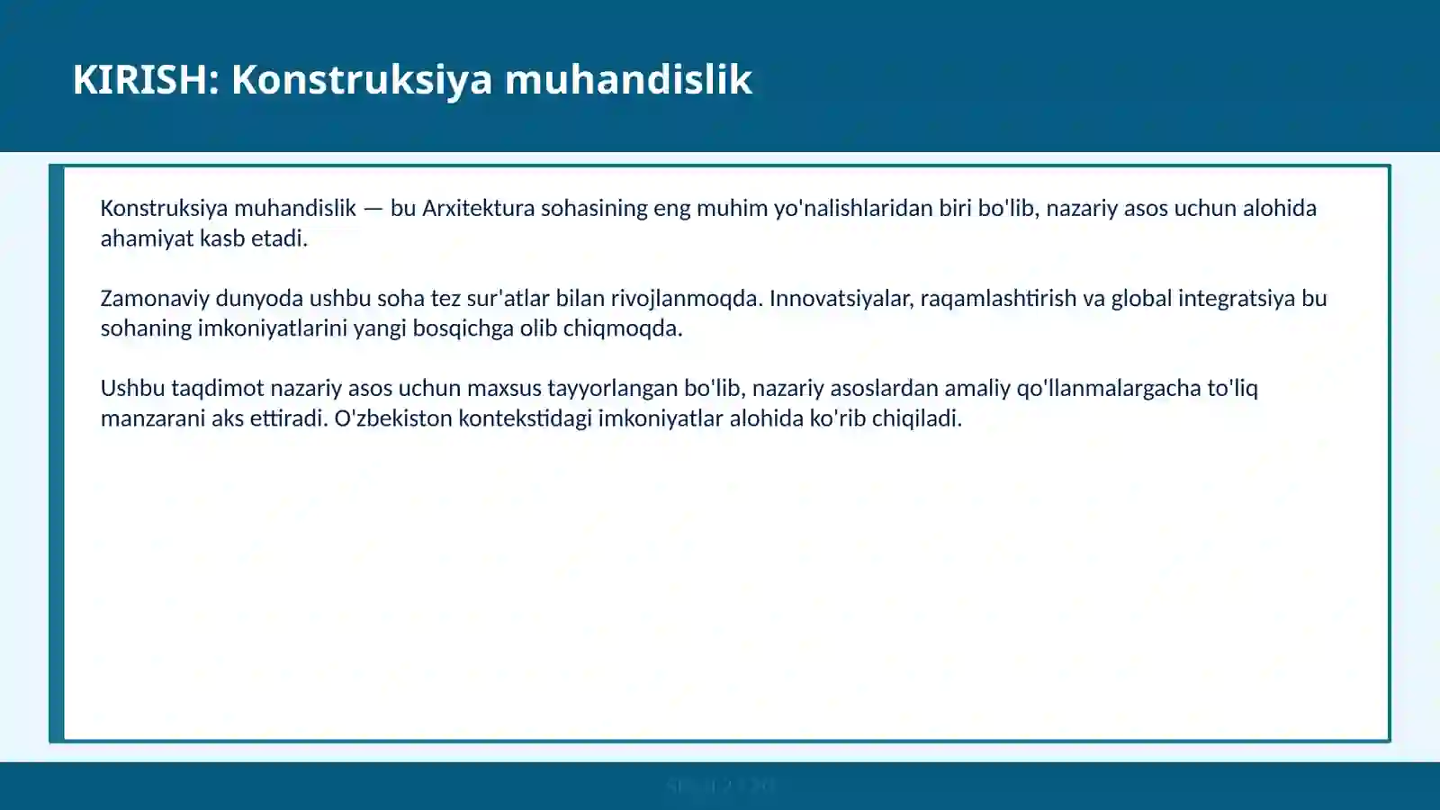 Konstruksiya muhandislik 2
