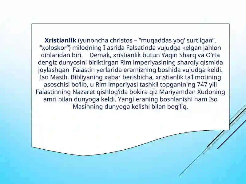 ХRISTIANLIK DINI 2