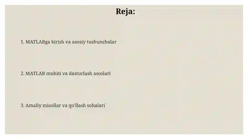 MATLAB tizimida dasturlash 2