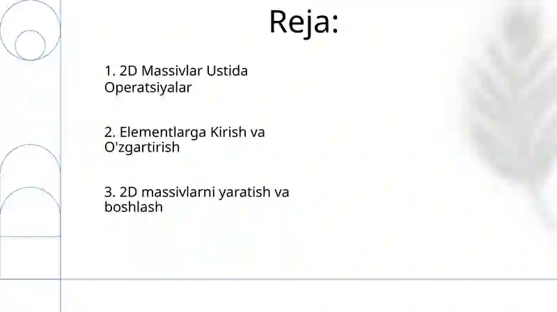 Python dasturlash tilida ikki o'lchovli massivlar bilan ishlash 2