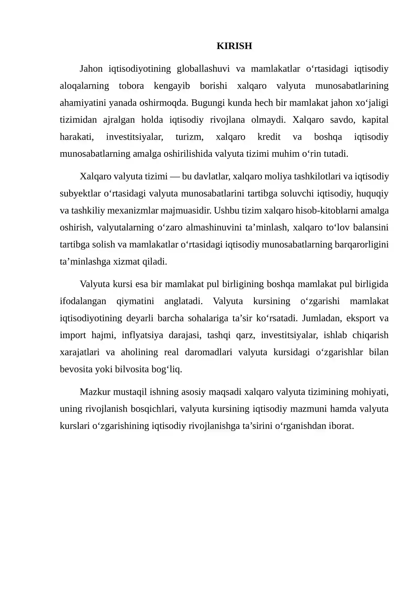 Xalqaro Valyuta Tizimi va Valyuta Kurslarining Iqtisodiy Rivojlanishga Ta’siri 2