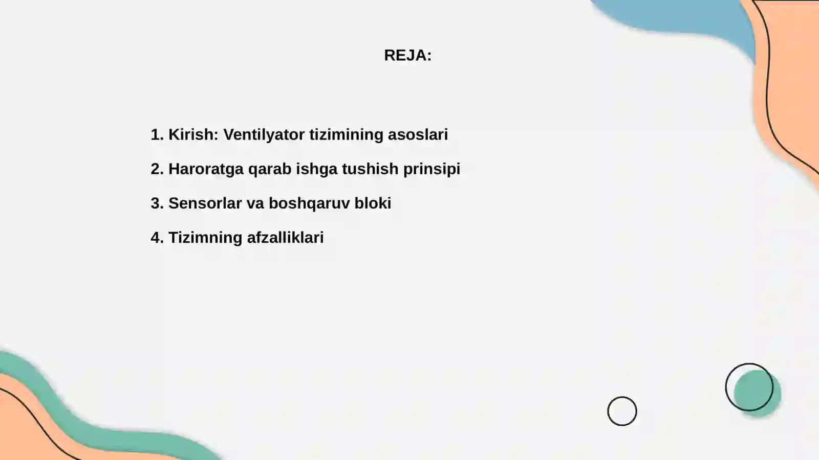 Haroratga qarab ishga tushuvchi ventilyator tizimi 2