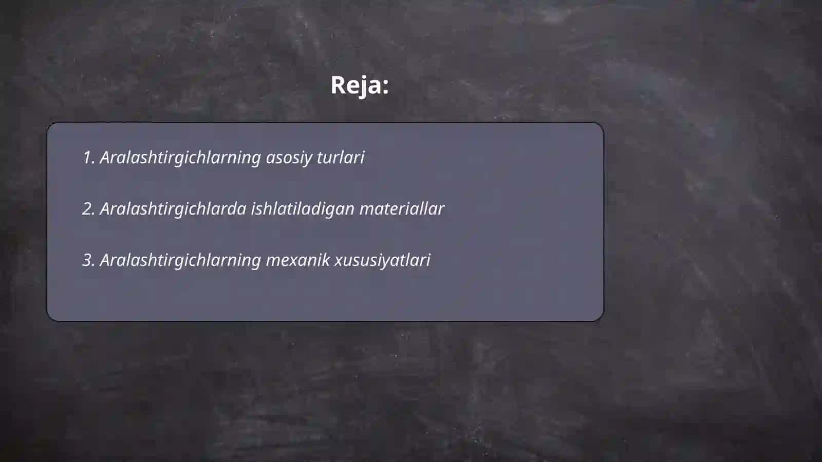 Aralashtirgichlar konstruksiyasi 2