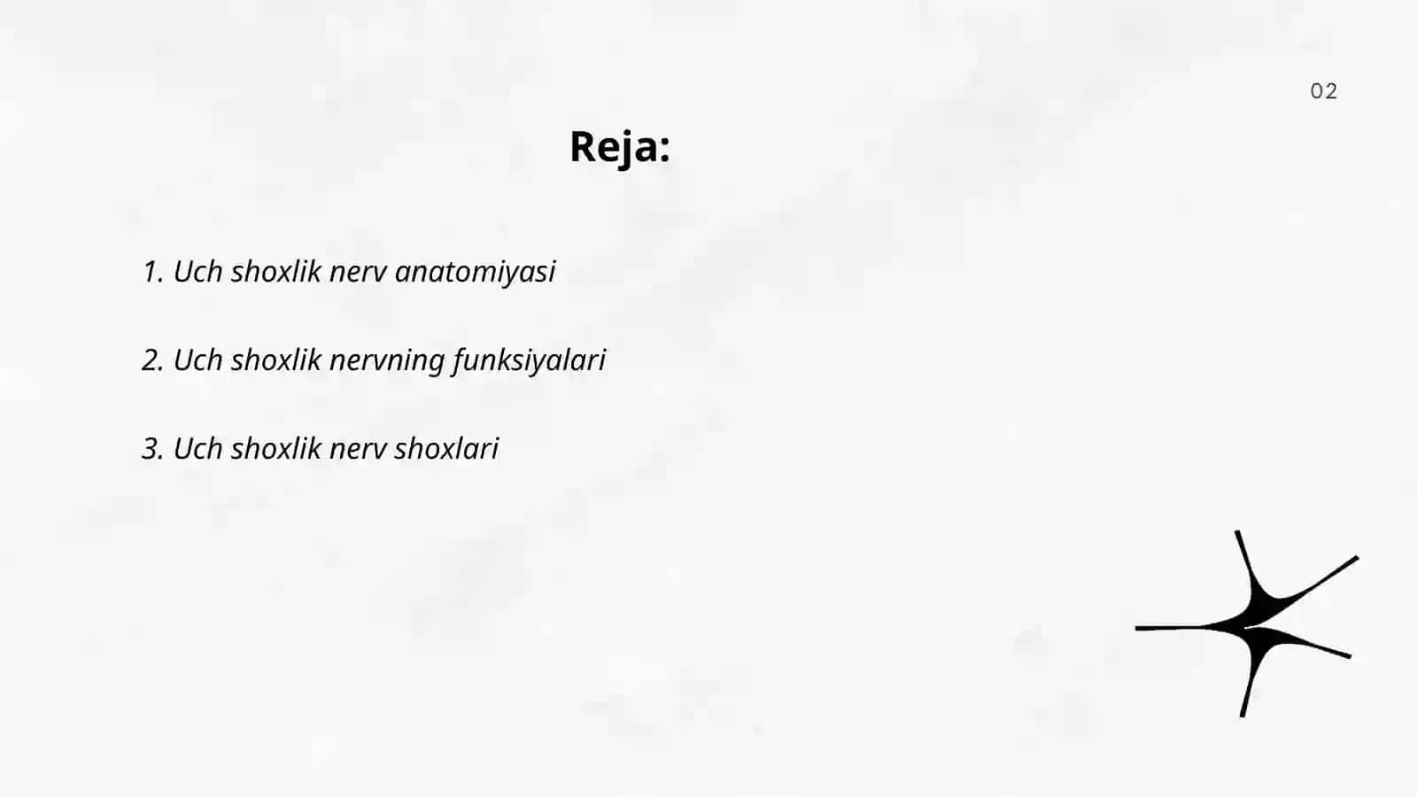 Uch shoxlik nerv. Uch shoxlik nervlarning vegetativ tugunlari.VII-IX juft bosh miya nervlari 2