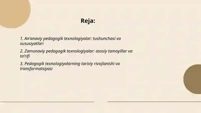 An'anaviy va zamonaviy pedagogik texnologiyalar va ularning tasniflanishi 2