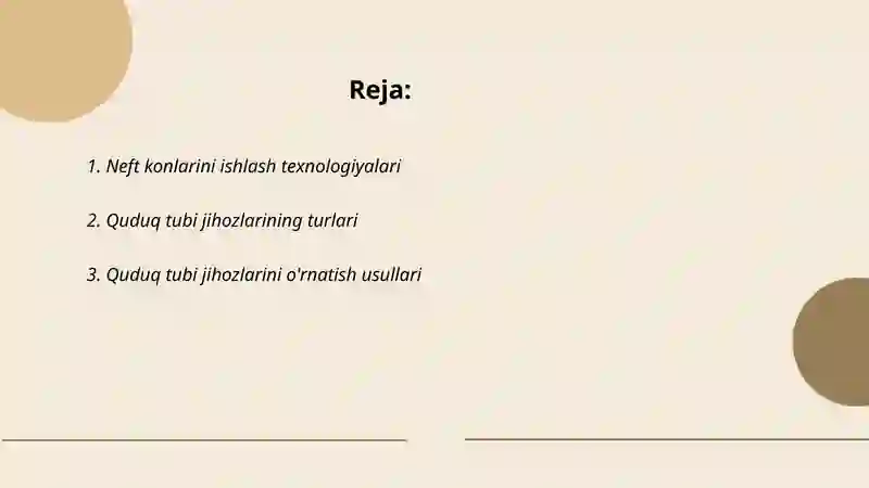 Neft konlarni ishlashda quduq tubi jihozlari 2