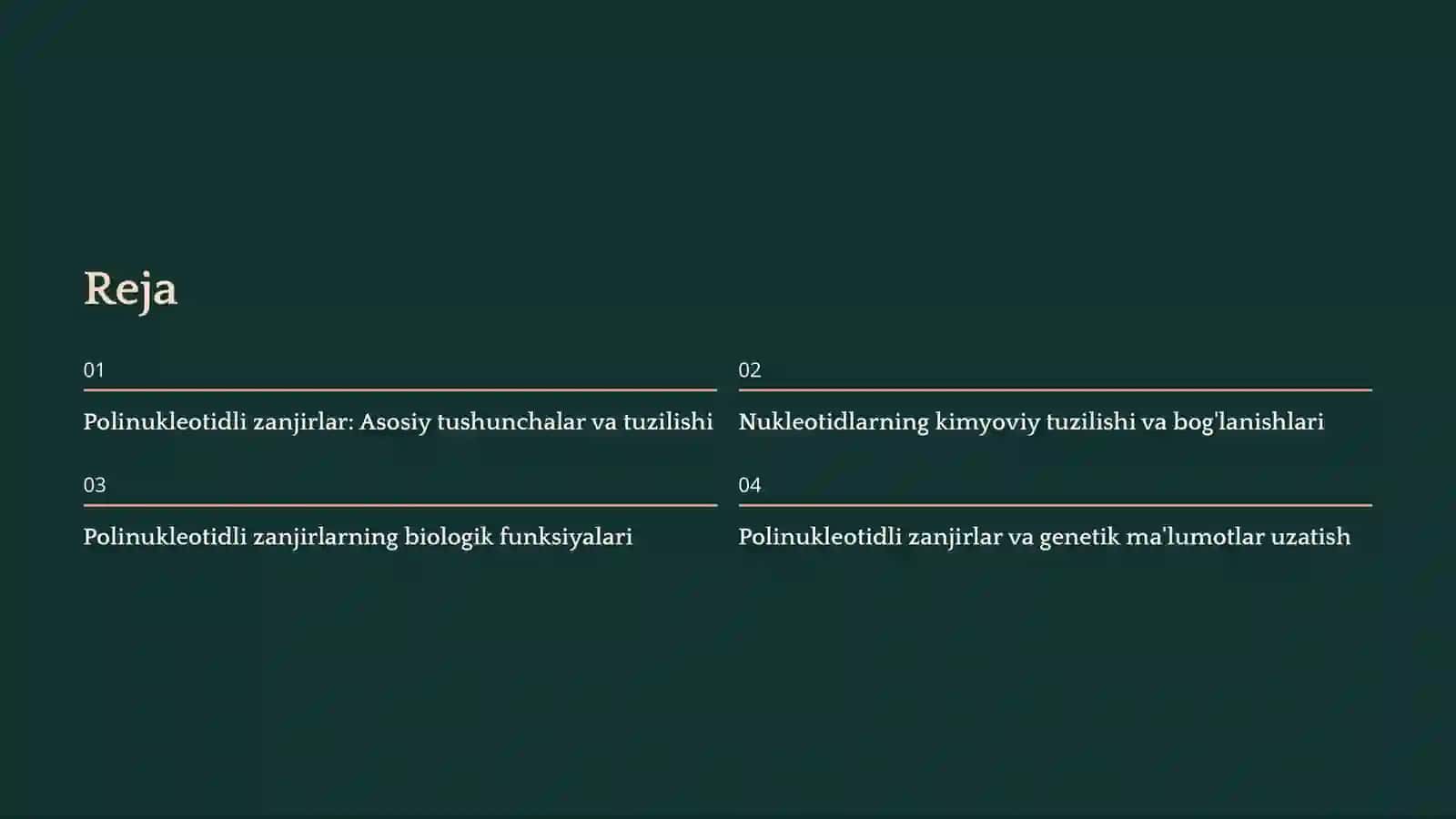 Polinukleotidli Zanjirlar – Struktura va Funksiyalar 2