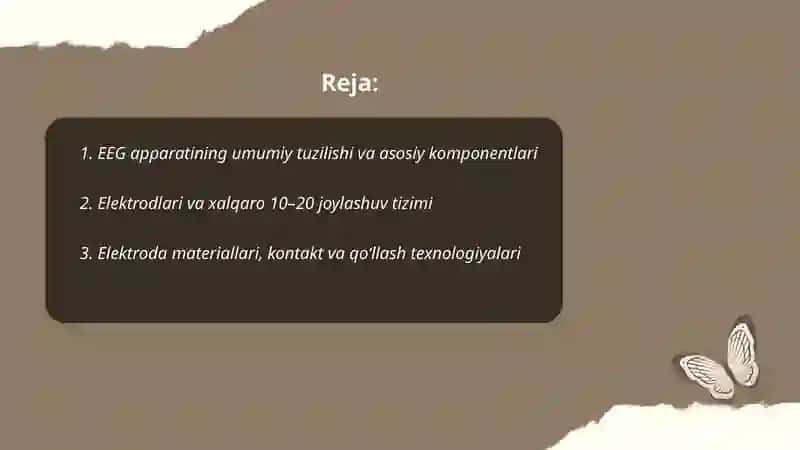 EEG apparatining tuzilishi va miyya faoliyatining tadqiqotlari 2