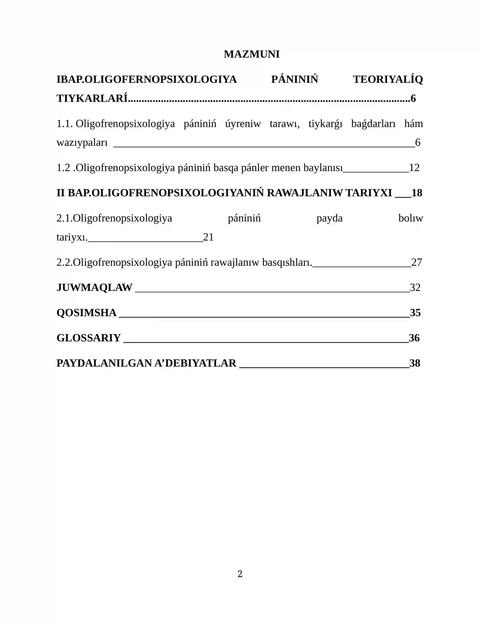 Oligofrenopsixologiya panini rawajlanish tarixi 2