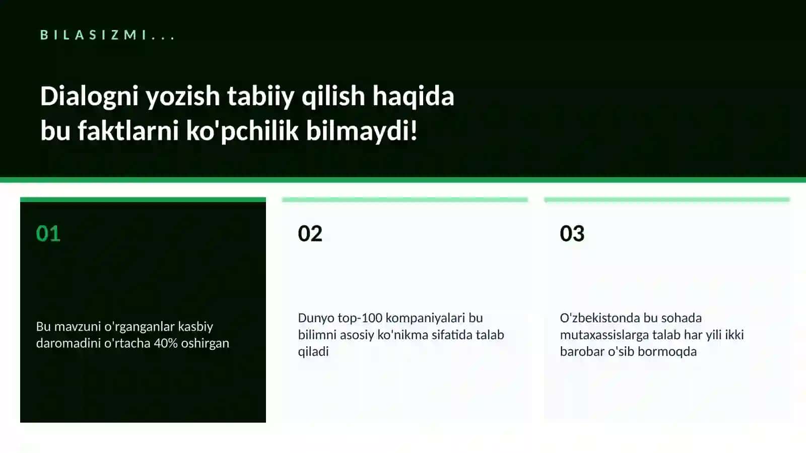 Dialogni yozish tabiiy qilish 2