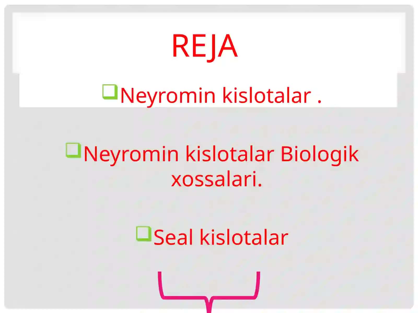 Neyrominkislotalar va Sealkislotalar 2