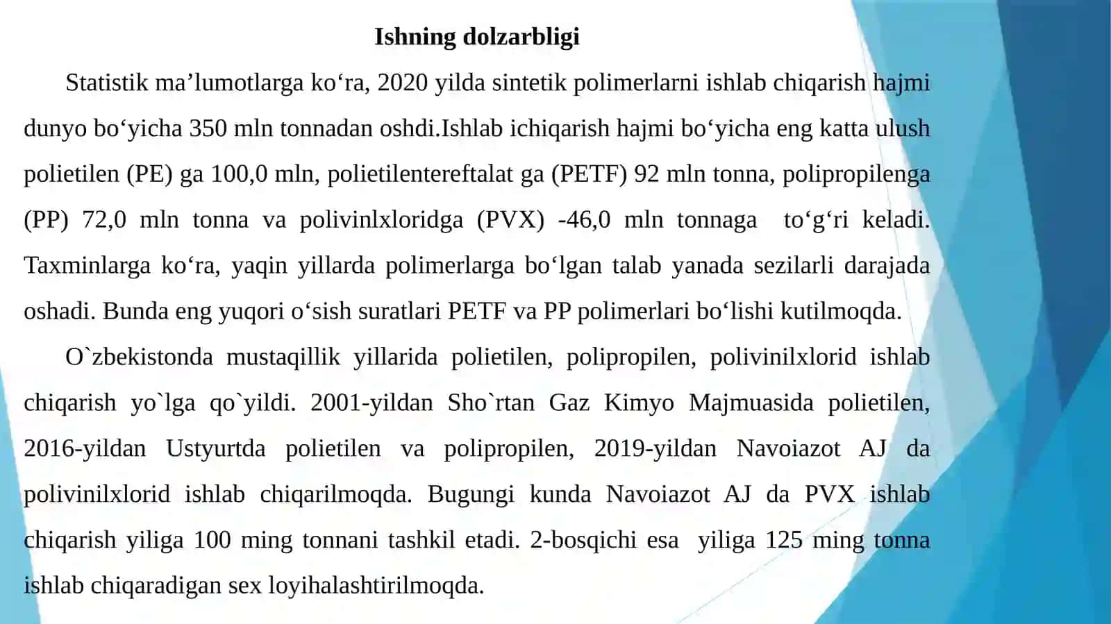 Polivinilxloridni sıvanchıinişlanishi bilan plastifikatsiya 2
