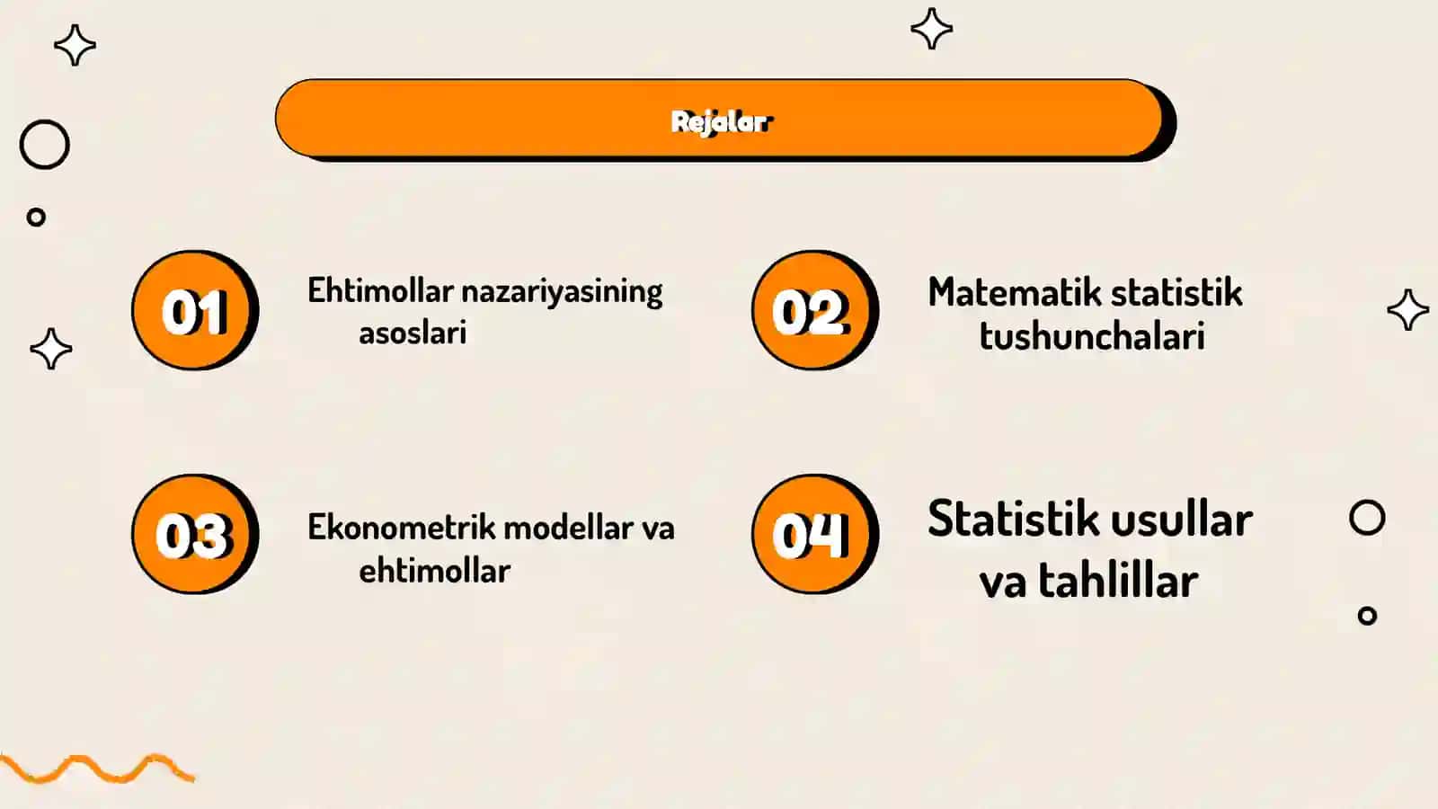 Ekonometrikada ehtimollar nazariyasi va matematik statistikaning asosiy tushunchalari 2