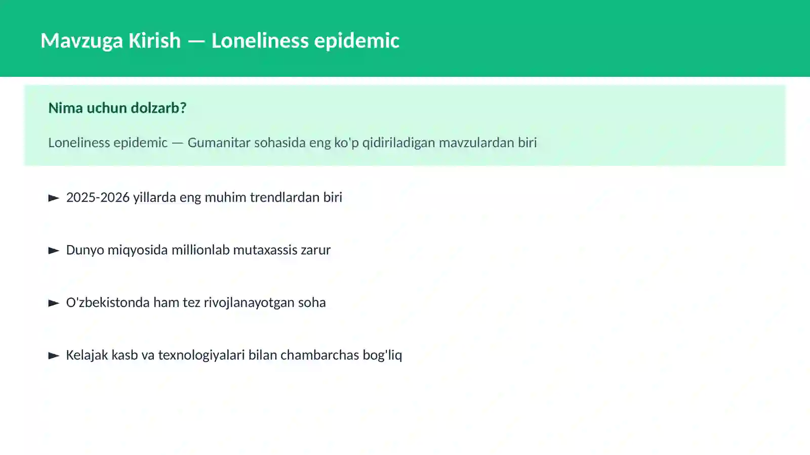 Loneliness epidemic 2