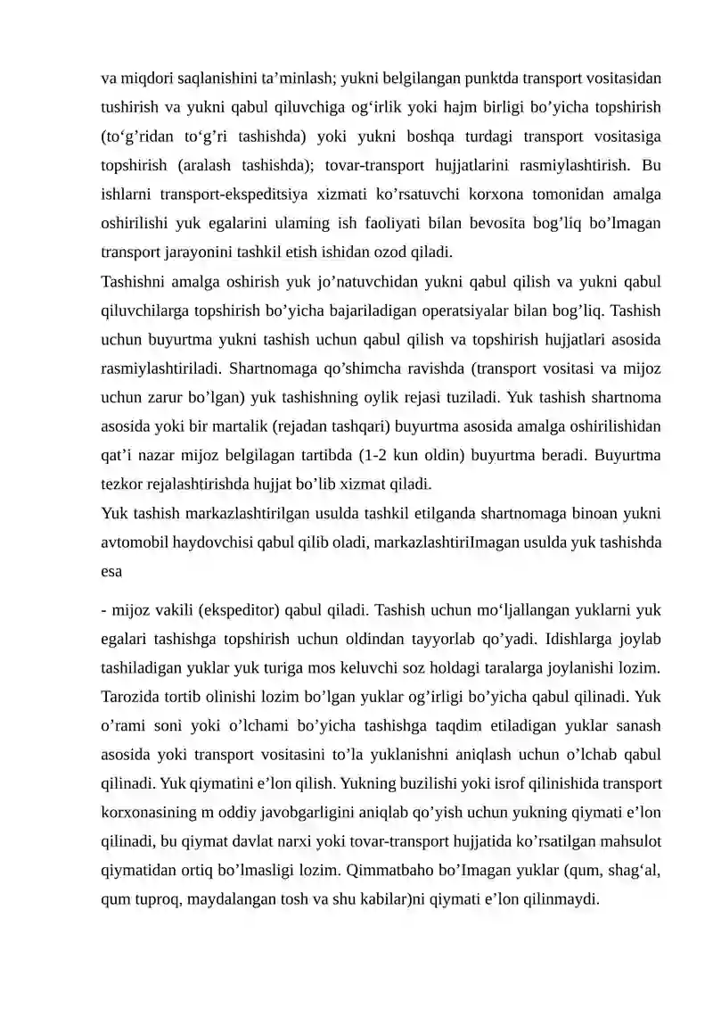 TRANSPORT EKSPEDITSIYASI SHARTNOMASI 2