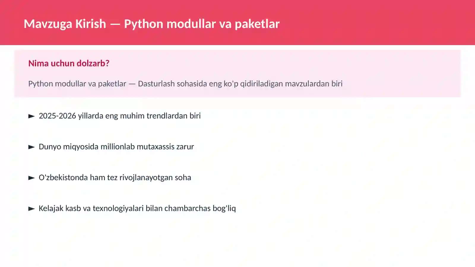 Python modullar va paketlar 2