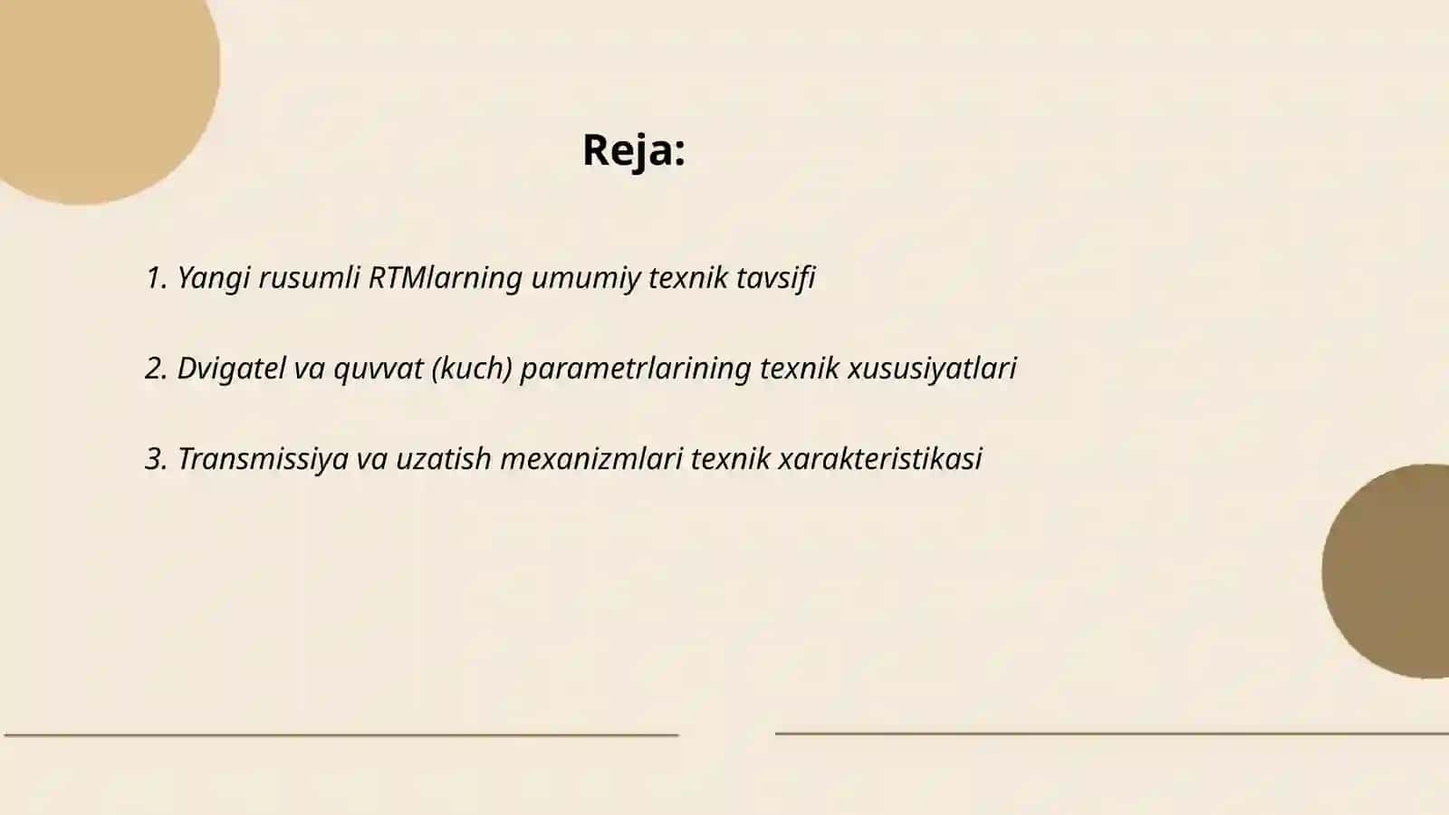Yangi rusumli RTM lar 2
