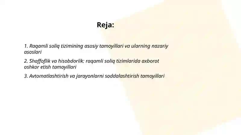 Raqamli soliq tizimining asosiy tamoyillari va ularning samaradorligi 2