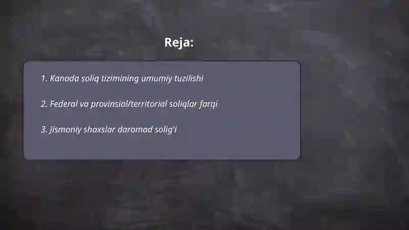 Canada soliq tizimi 2