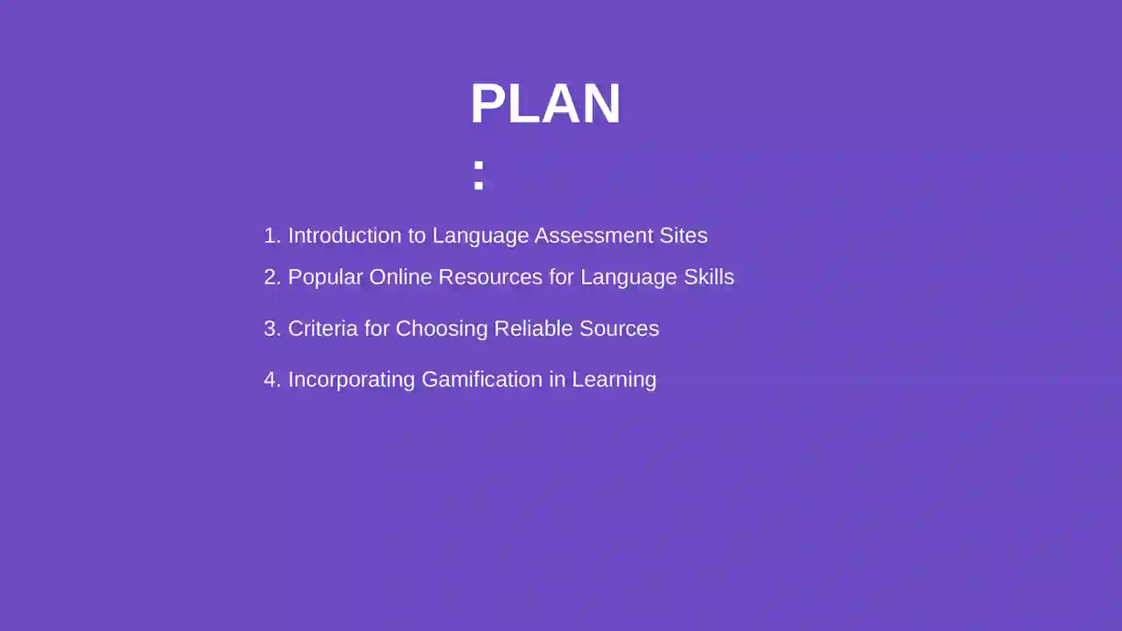 Internet sites and Gamifying materials for Language Assessment 2