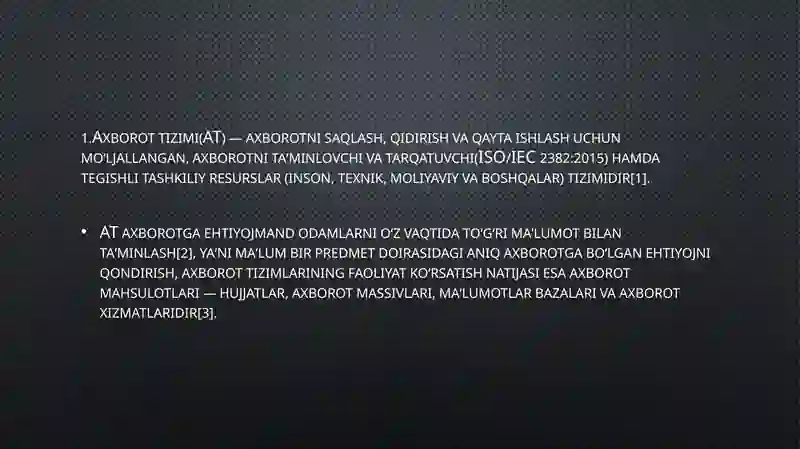 Axborot tizimi(AT) 2