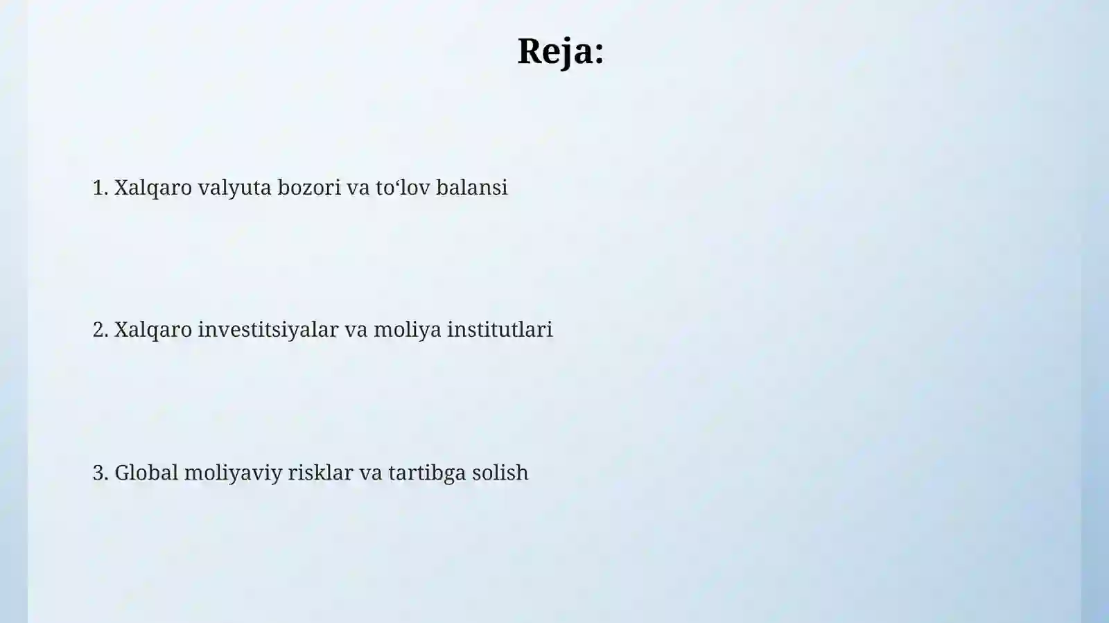 Xalqaro moliya 2