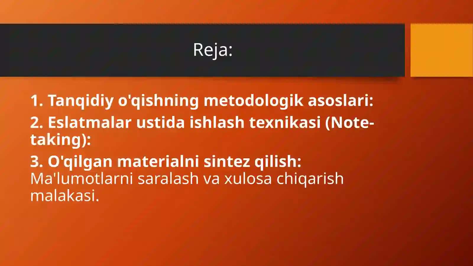 Tanqidiyo'qish va eslatmalar bilan ishlash 2