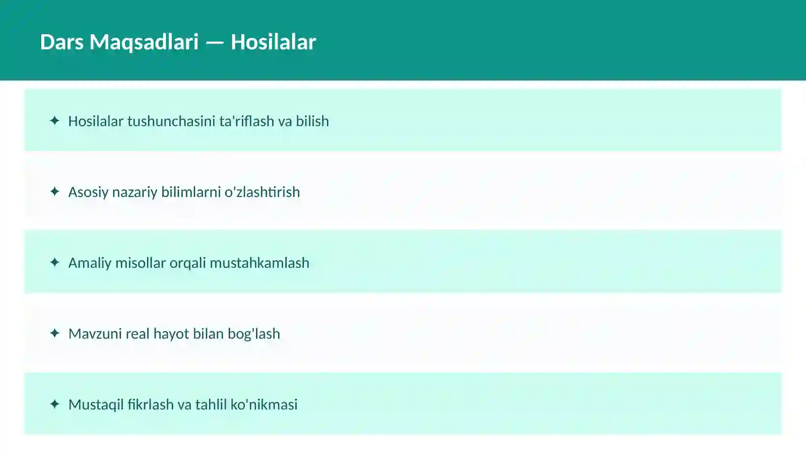 MATEMATIKA Dars ishlanma 2