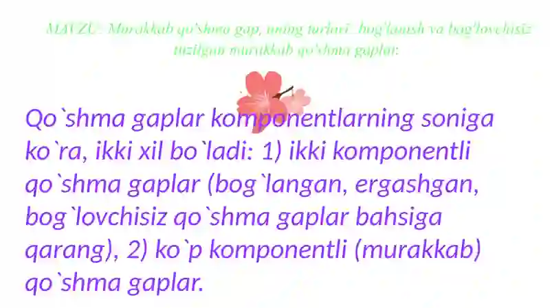 Murakkab qo'shma gaplar 2