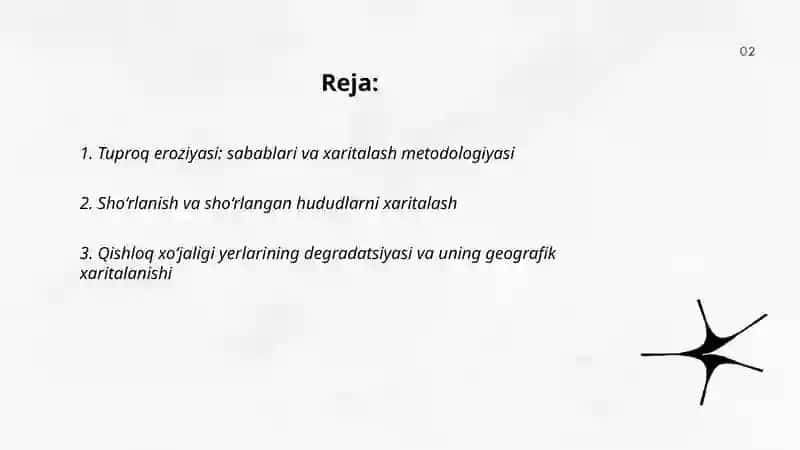 Tuproq eroziyasi: sabablari va xaritalash metodologiyasi 2