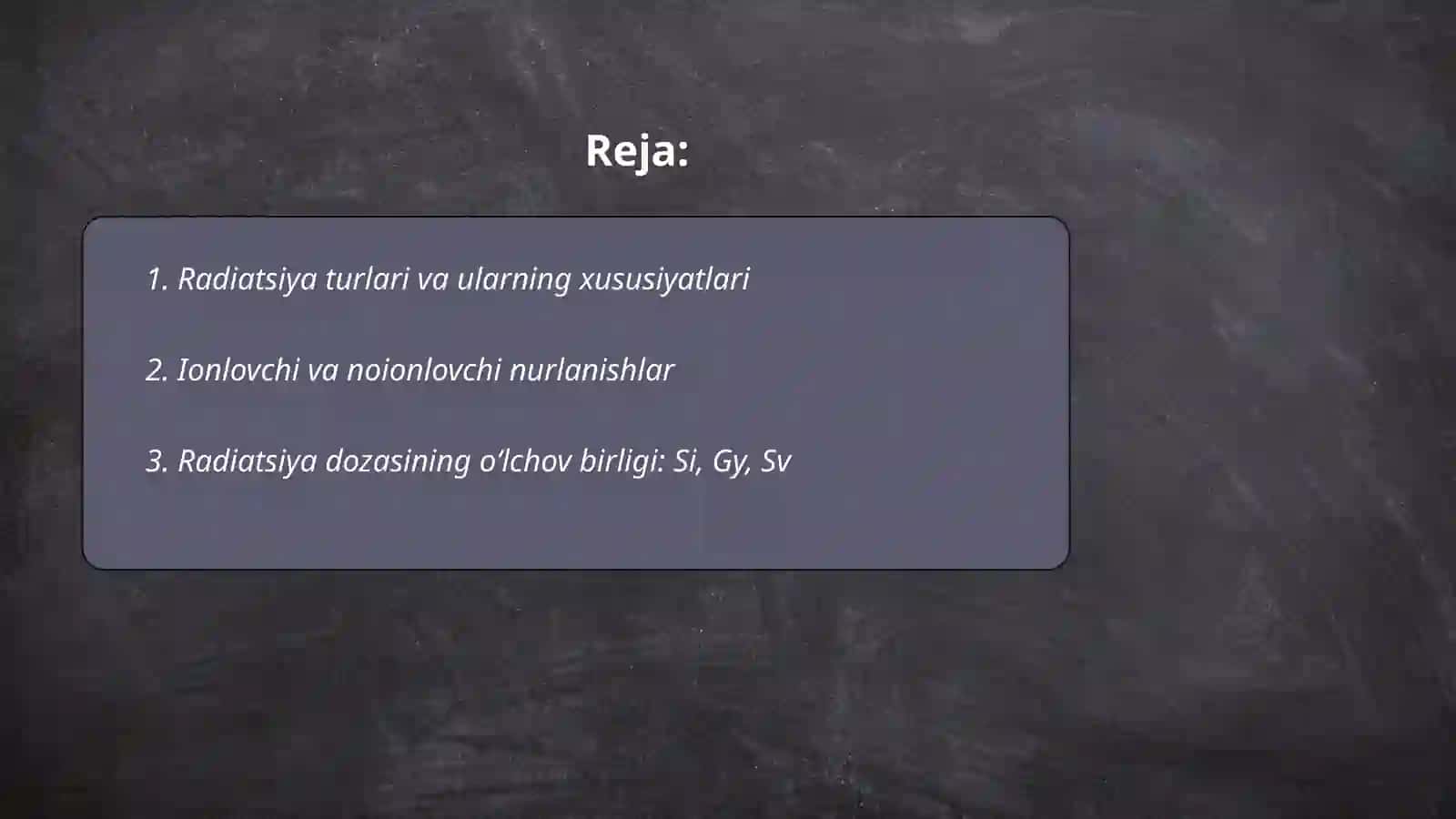 Radiatsion dozaning turlari va ularni o'lchash usullari 2