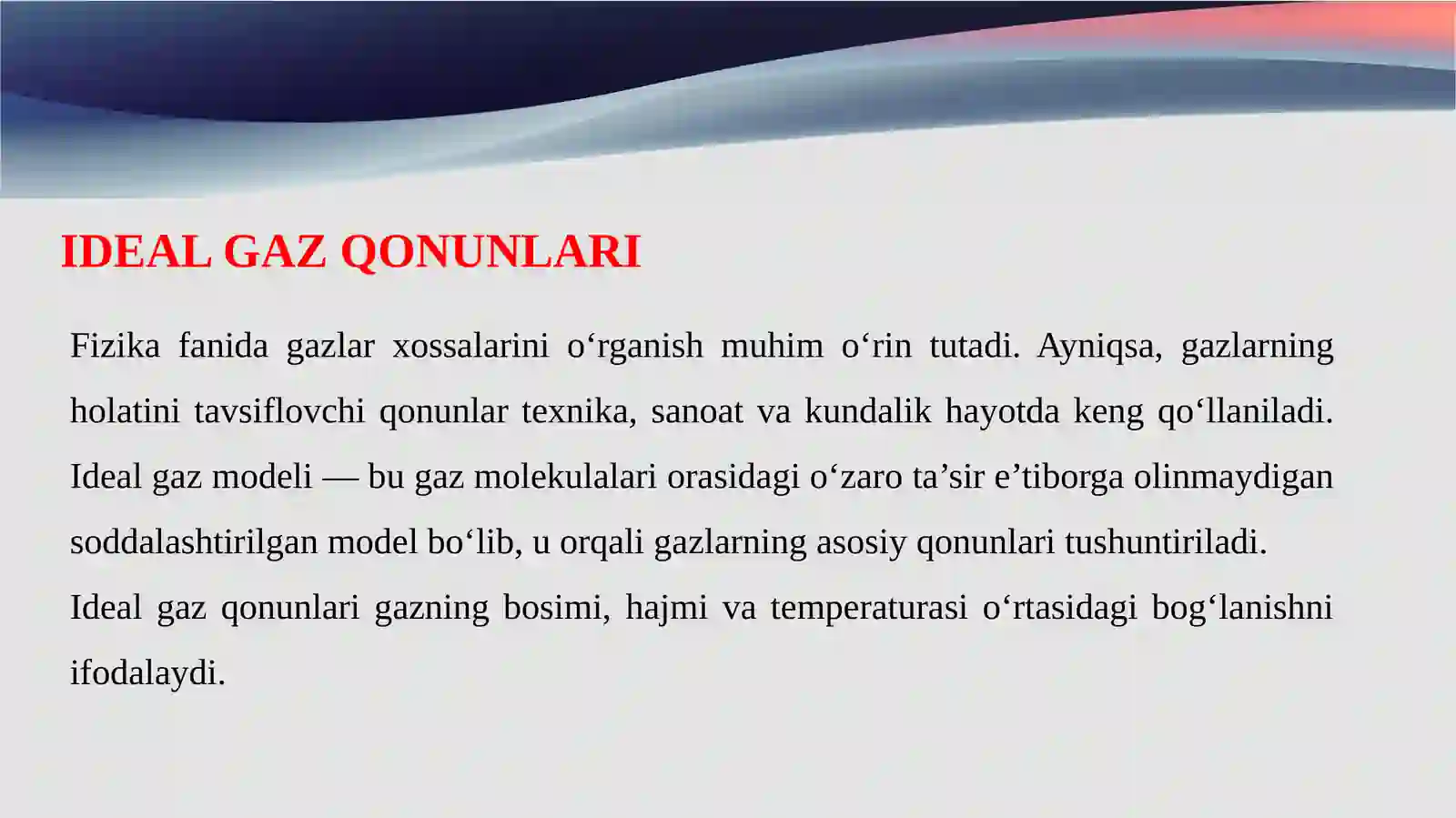 IDEAL GAZ QONUNLARI 2