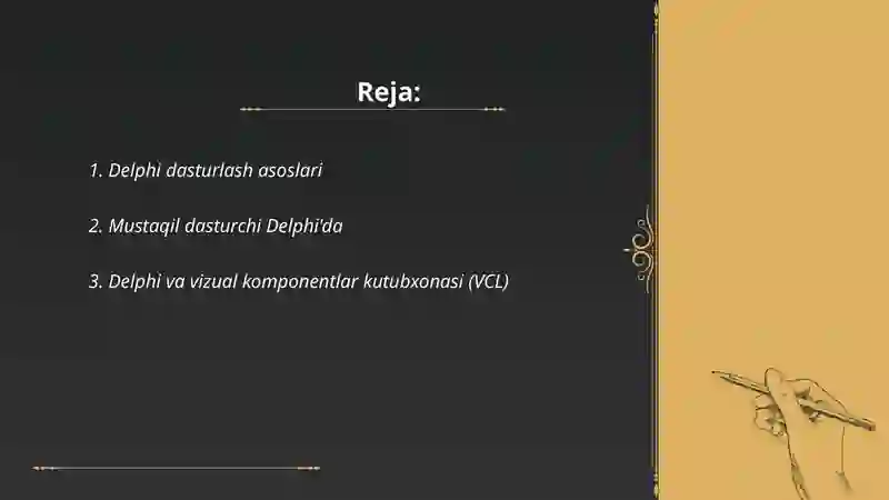 Delphi-dasturlash tillari 2