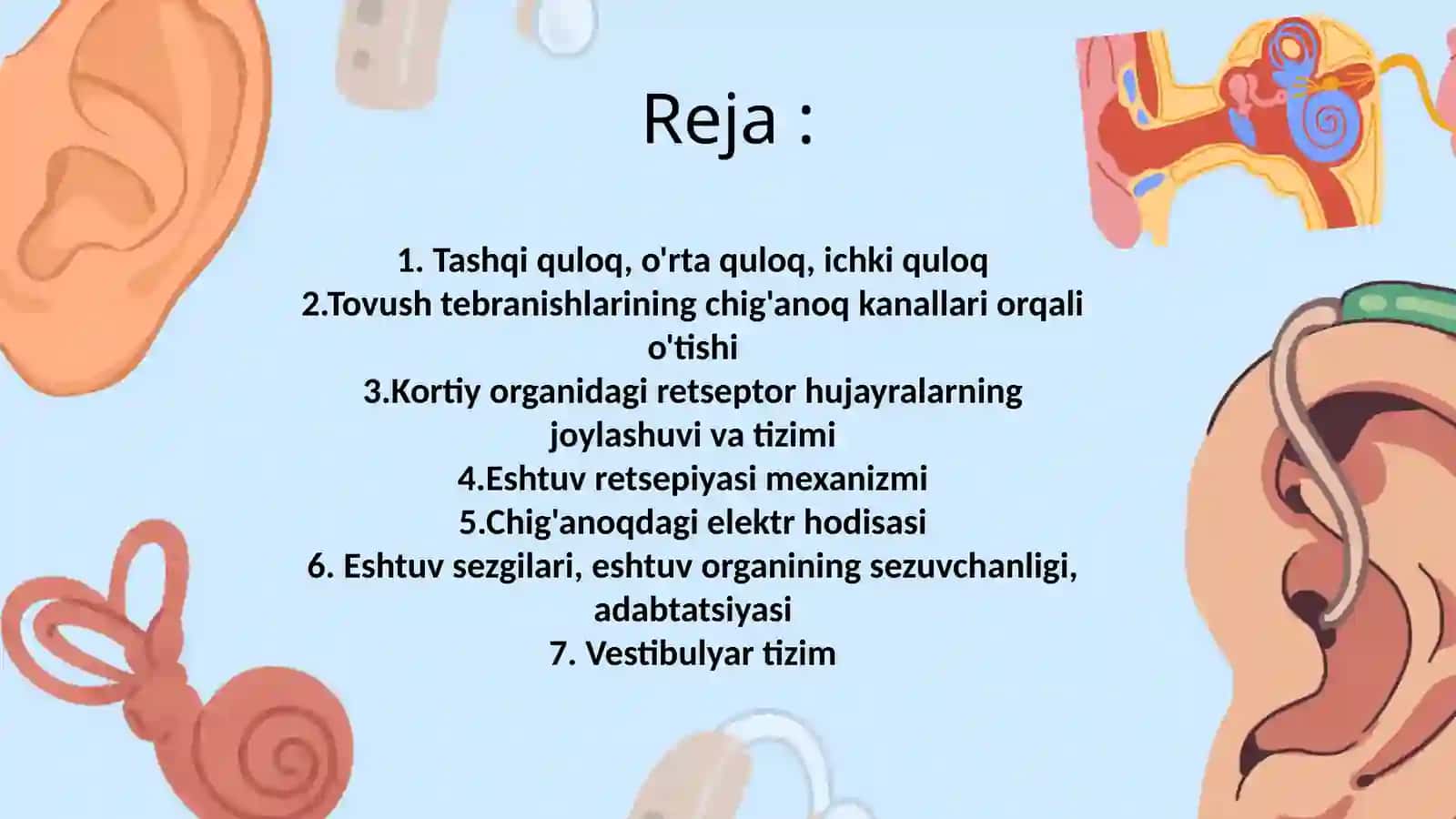 Eshtuv va vestibulyar analizatorlar fiziologiyasi 2
