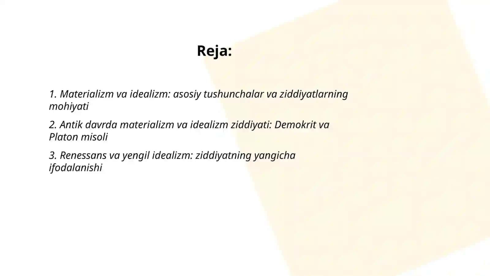 Falsafada materializm va idealizm oqimlari orasidagi ziddiyat 2
