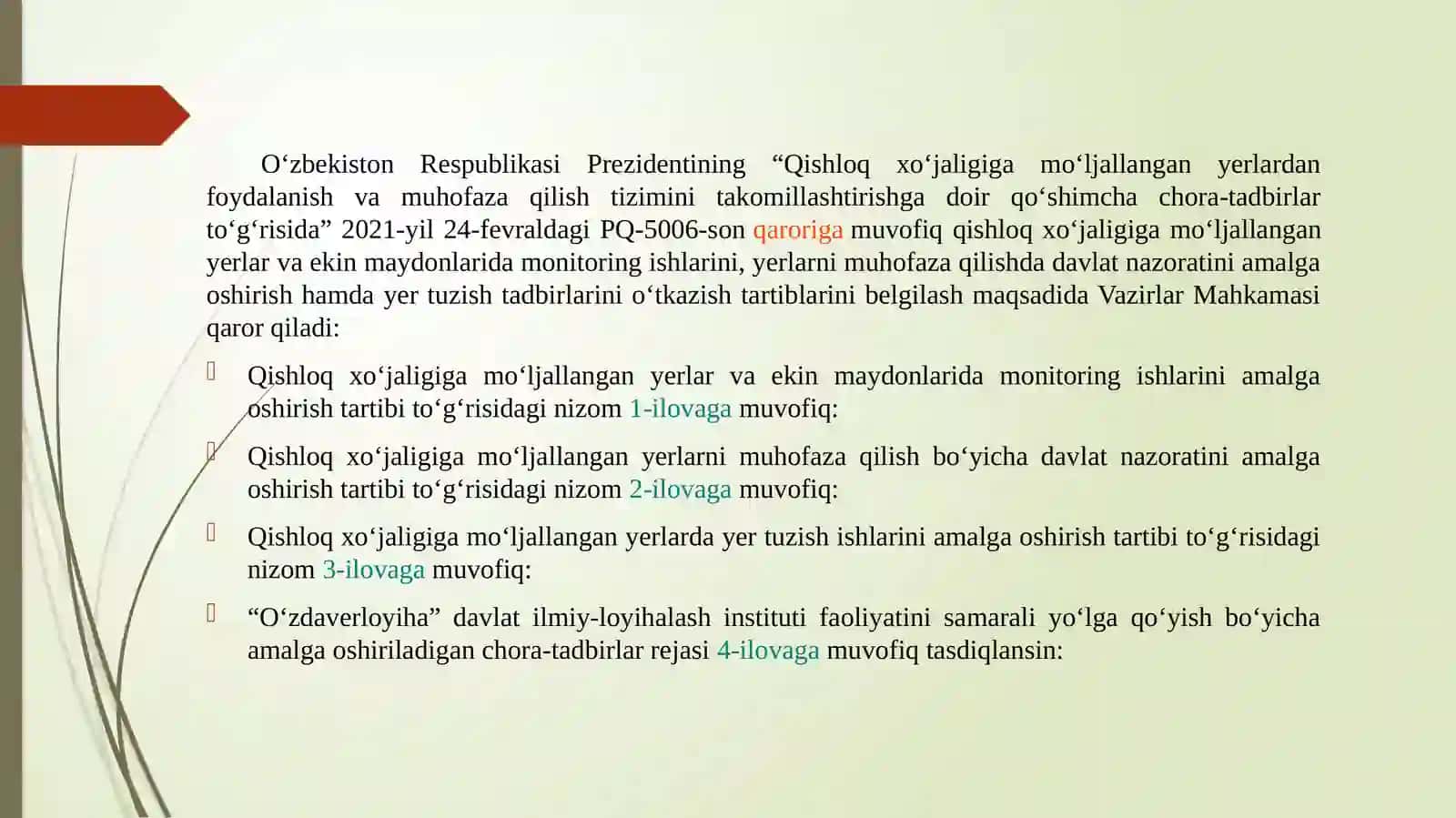QISHLOQ XO’JALIGI YERLARI MONITORINGI 2