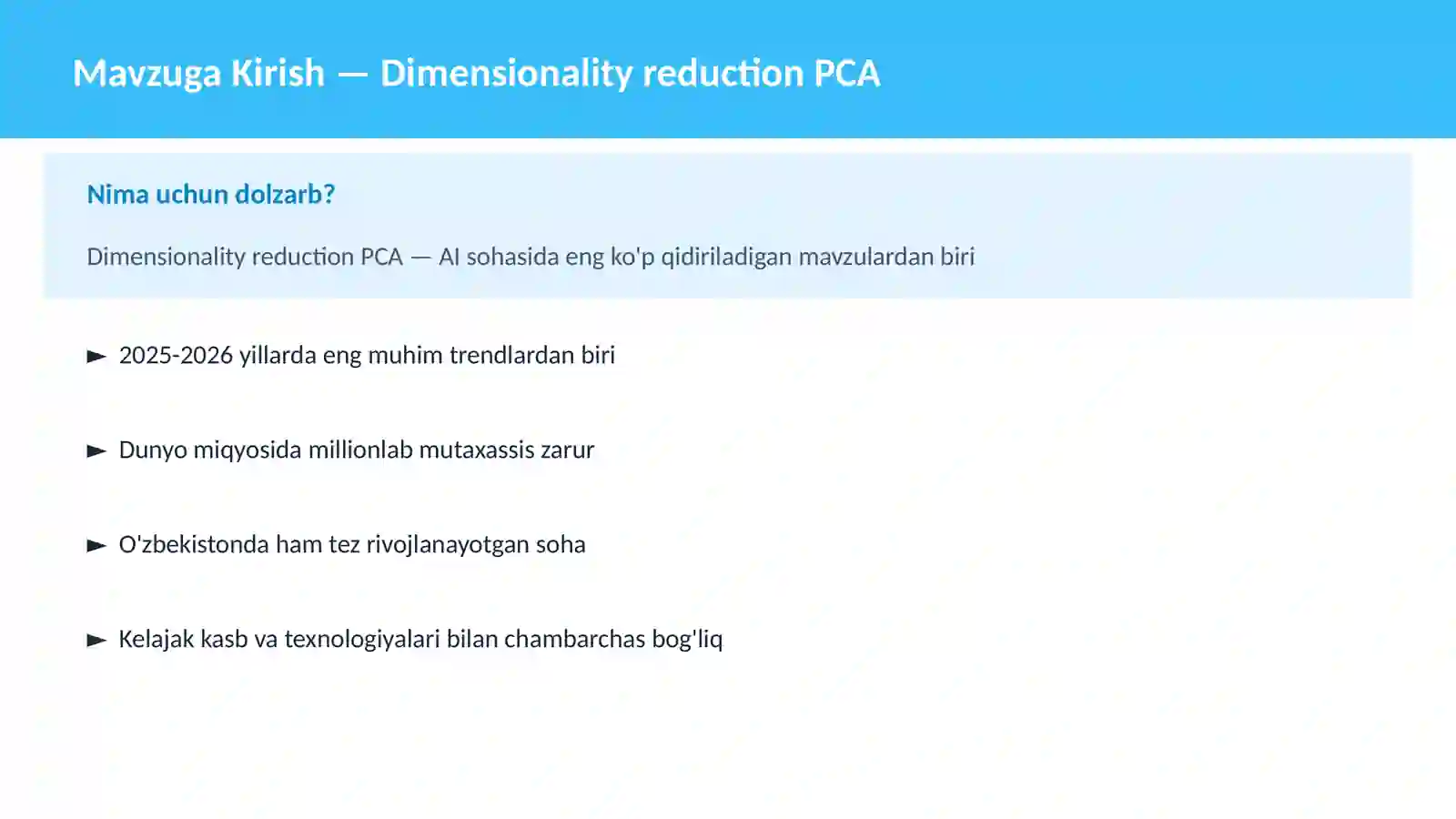 AI | MACHINE LEARNING ASOSLARI 2