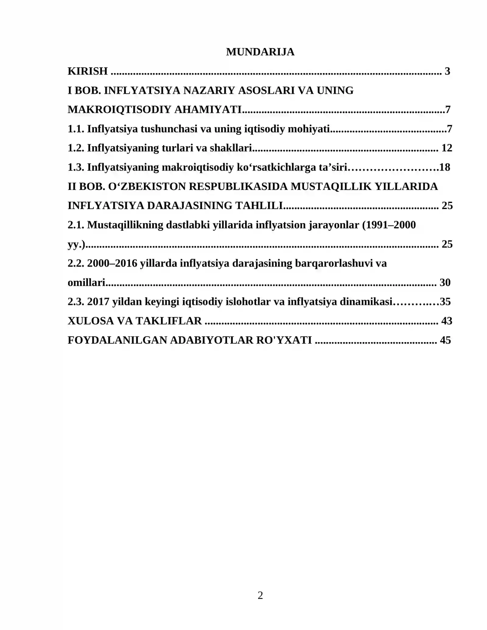O’zbekiston Respublikasida mustaqillik yillarida inflyatsiya darajasining tahlili 2