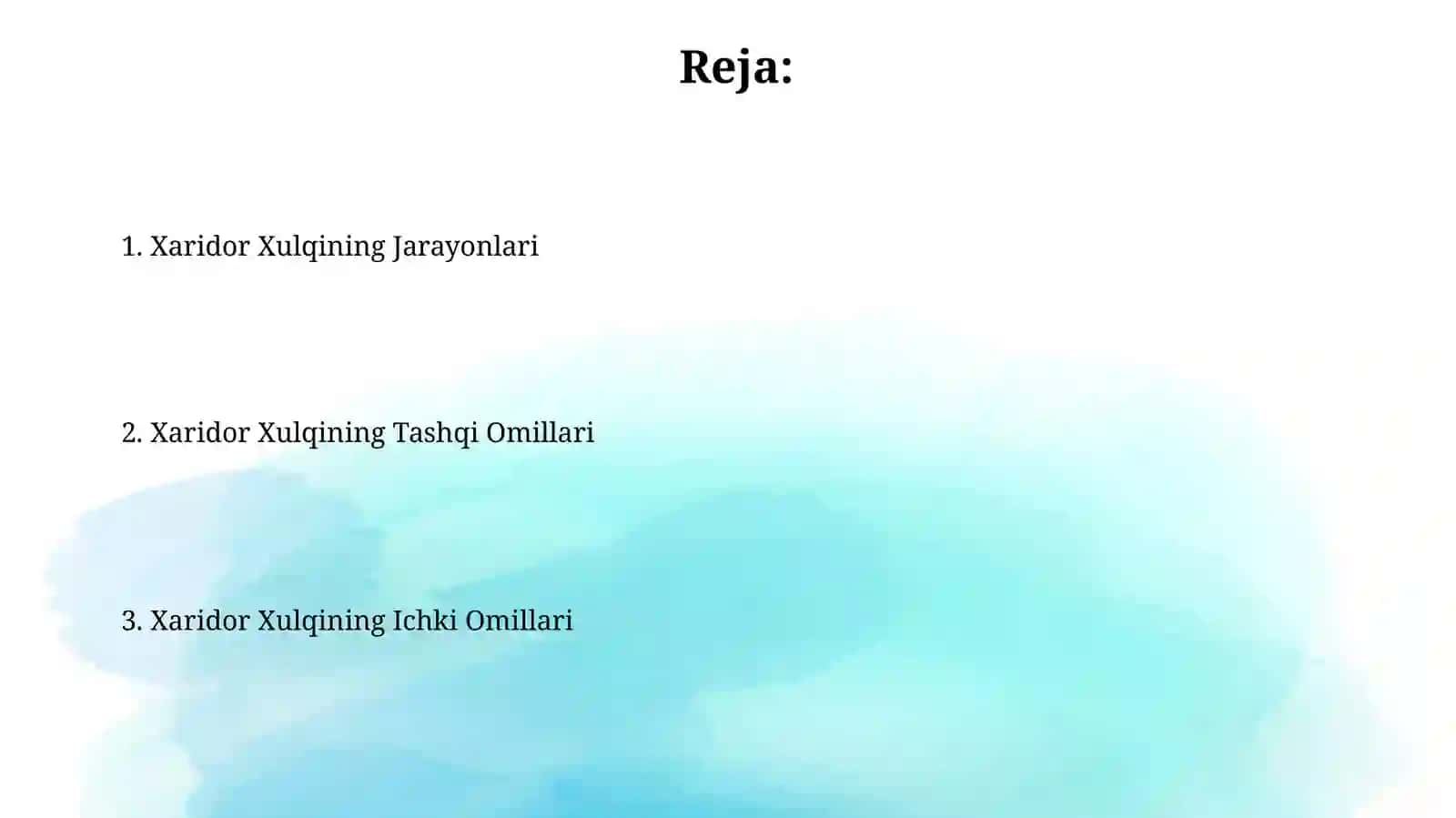 Iste'molchi xatti-harakatlarining tarkibiy qismlari 2