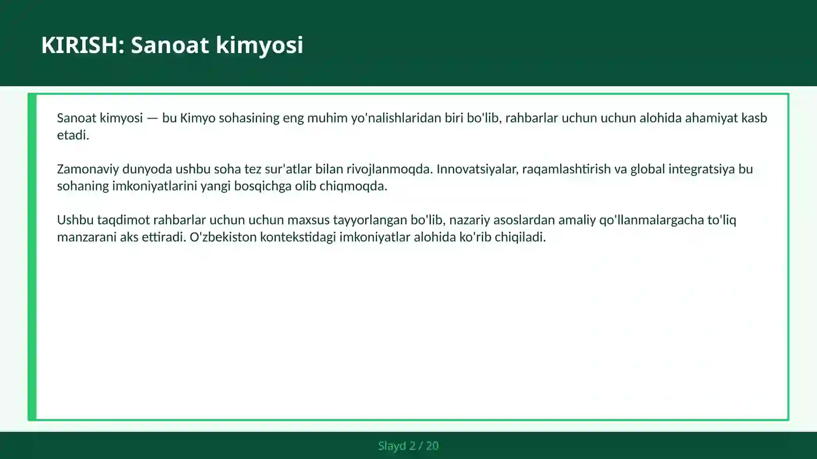 Sanoat kimyosi 2