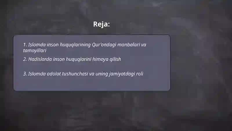 Islomda inson huquqlari himoyasi ijtimoiy tenglik adolat va tolerantlik 2