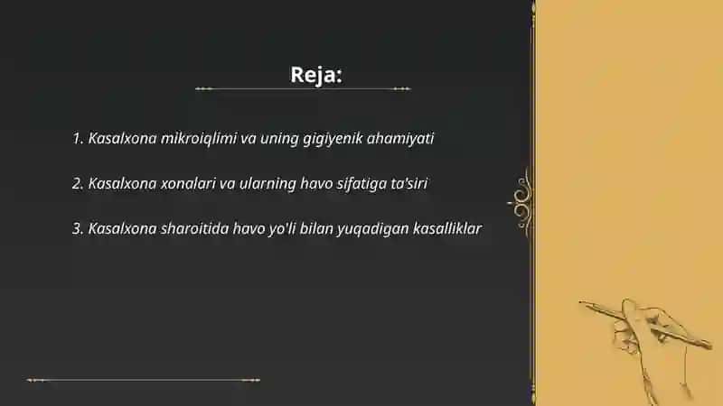 Kasalxona xonalari mikroiqlimining gigiyenik ahamiyati 2
