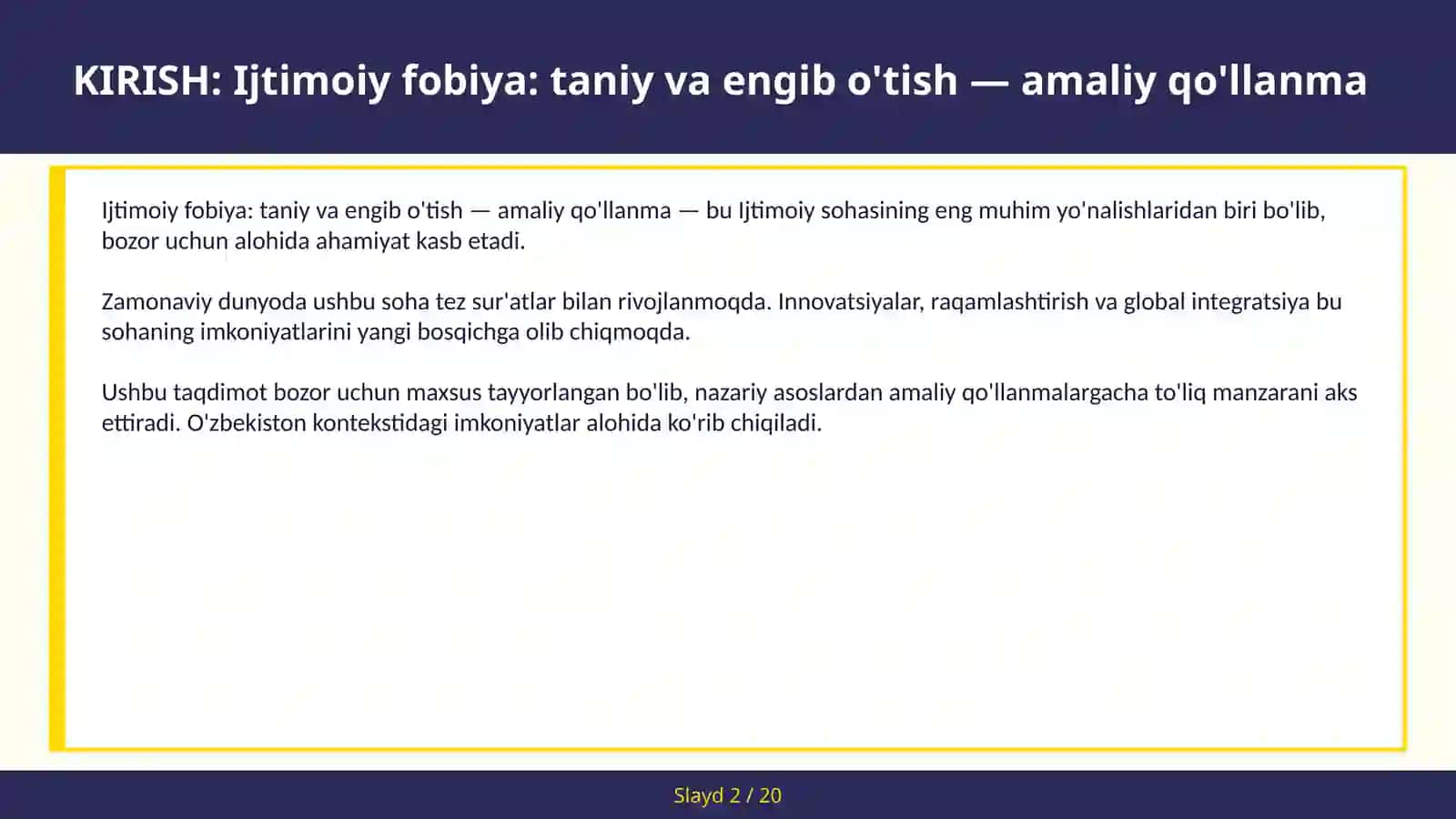 Ijtimoiy fobiya: Taniy va engib o'tish — amaliy qo'llanma 2