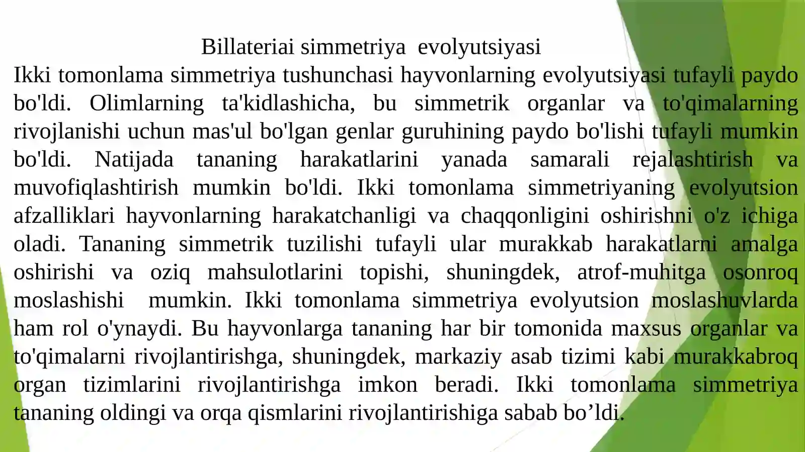 Billaterialsimmetriyalilar 2