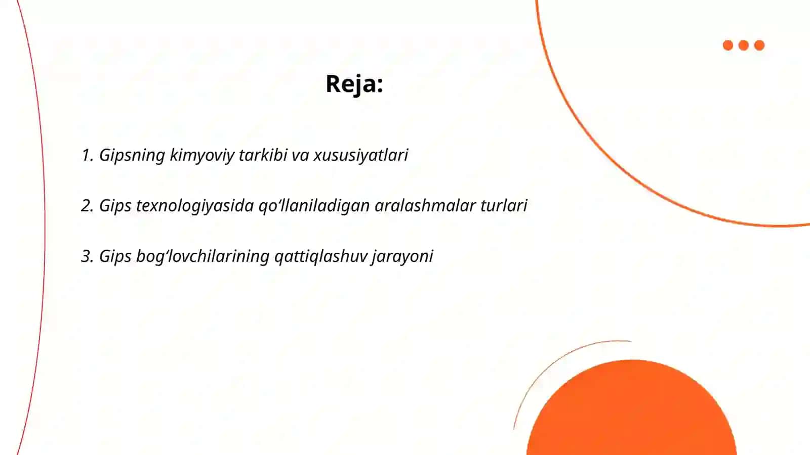 Gips texnologiyasi. Gips Bog‘lovchilarining qotishga qo‘shilmalarning ta’siri 2