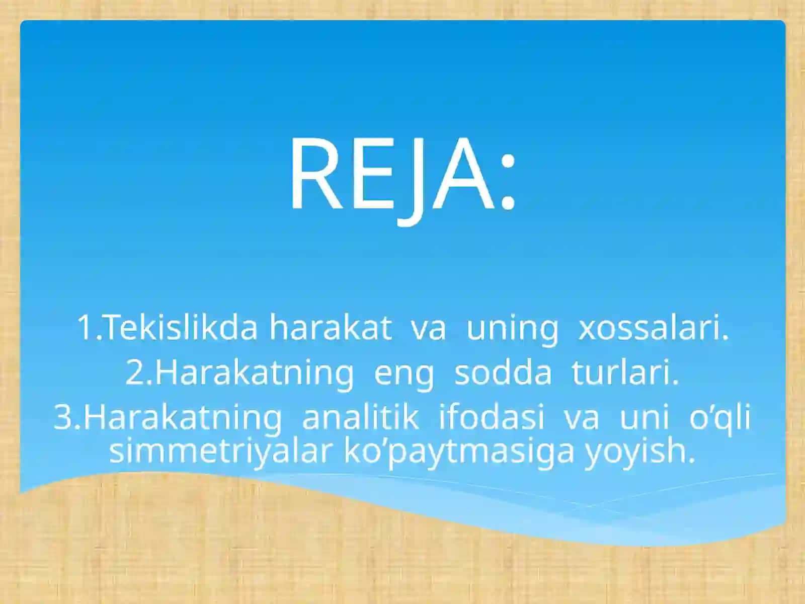 Tekislikdagiharakat 2