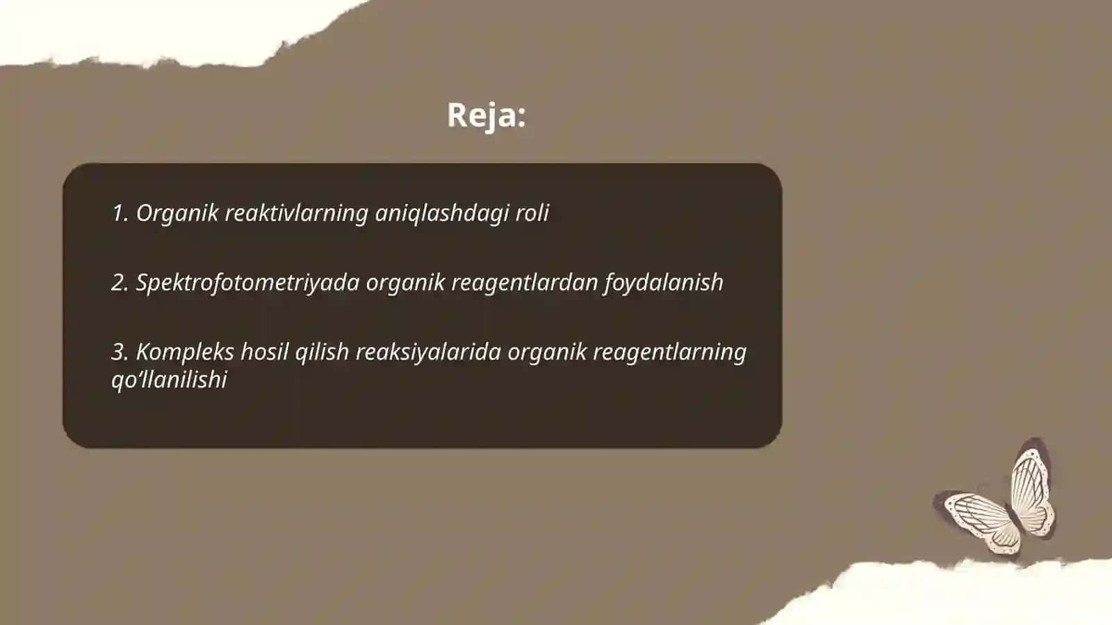 Analitik kimyoda organik reagentlarning qoʻllanilishi 2